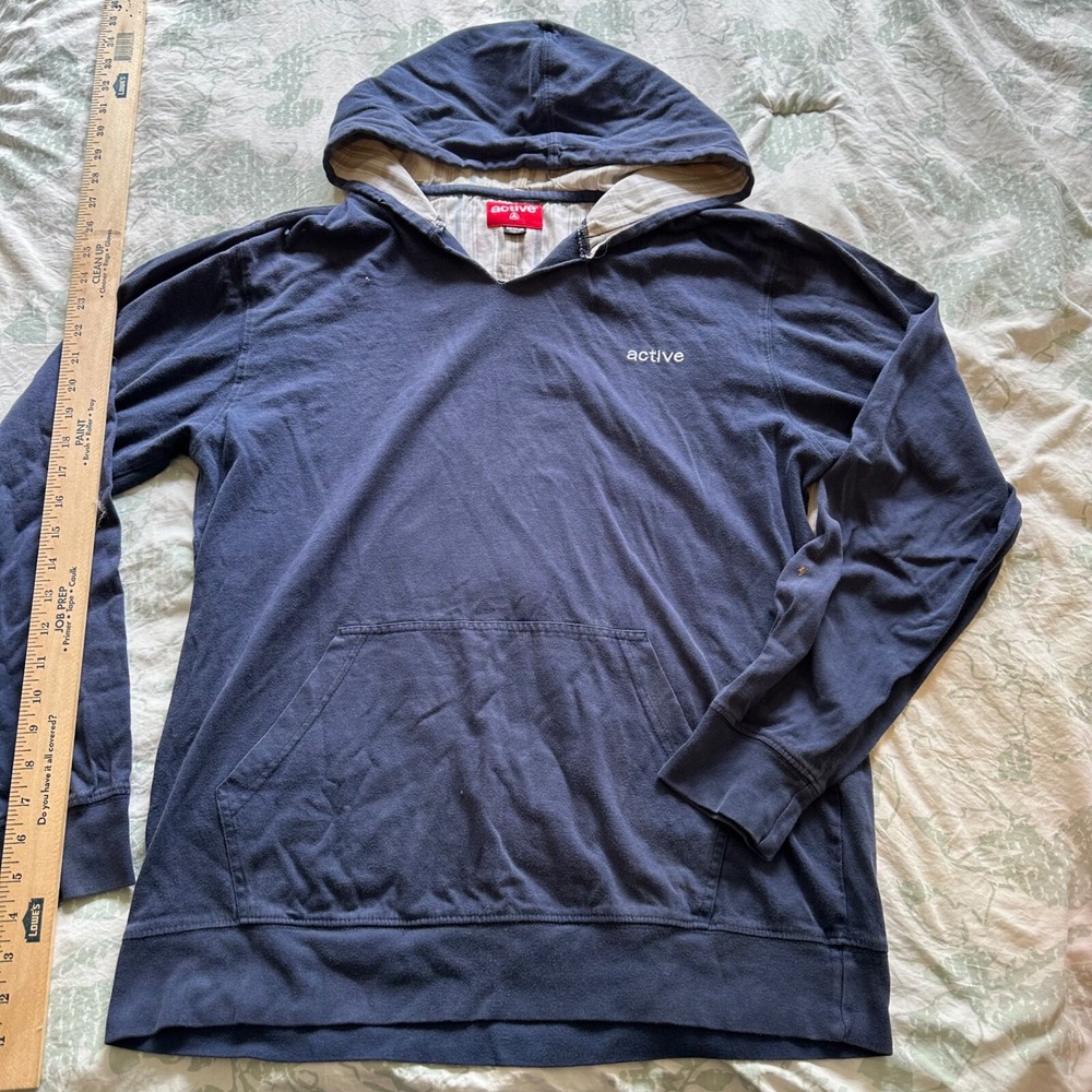 Active Ride Shop Mens Sweatshirt blue Hoodie -Medium torn‎ collar t shirt hoodie
